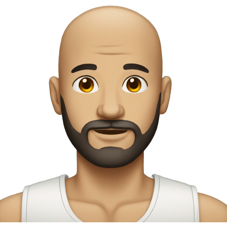 Bald man with a beard wearing tattoos  emoji