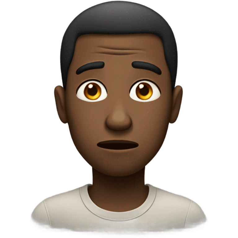 Confused looking black man emoji