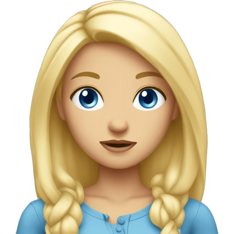 Blonde blue eye girl full body emoji