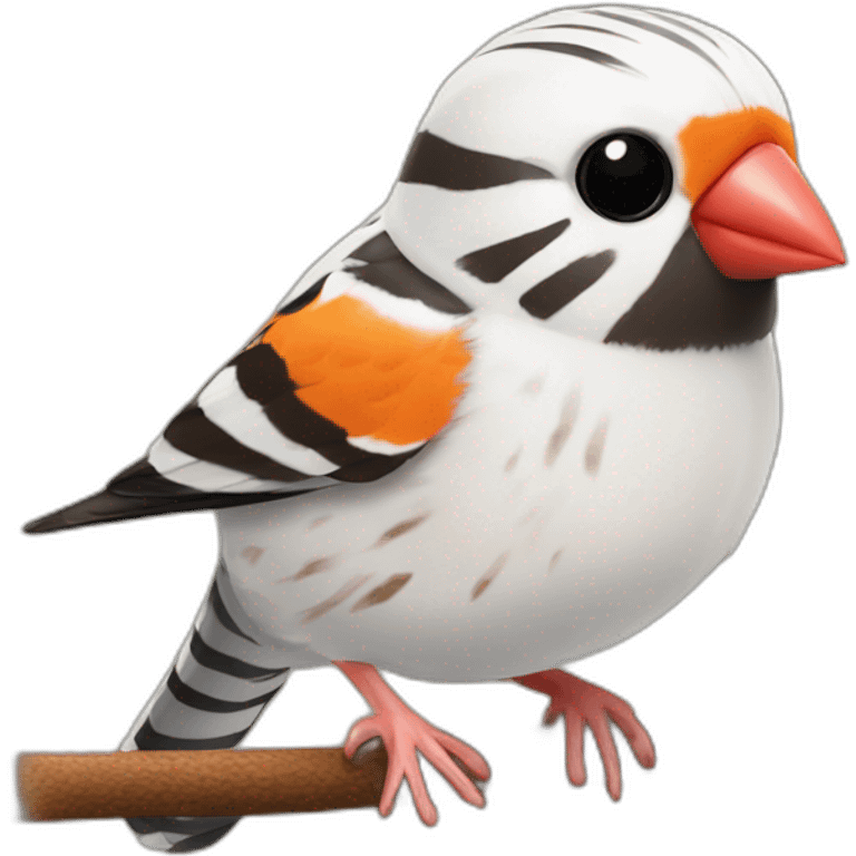 chestnut flanked white zebra finch emoji