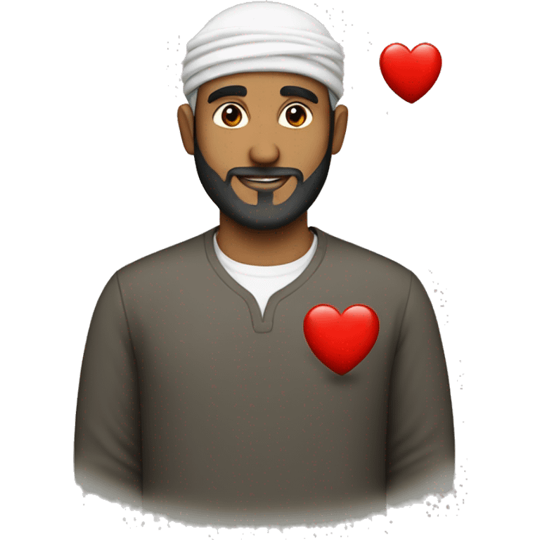 muslim man with red heart emoji