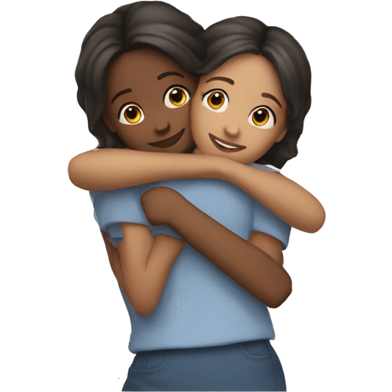 Two girls hugging  emoji