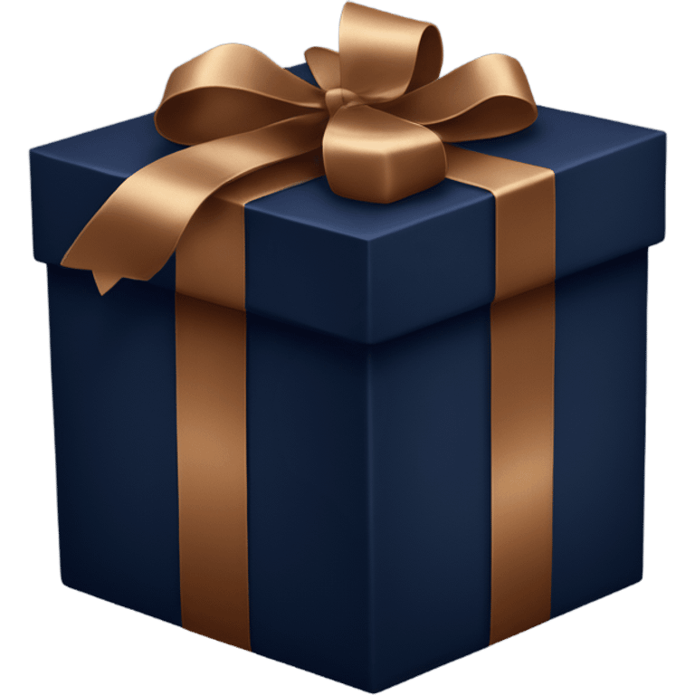 Enormous dark navy present box with bronze ribbon emoji