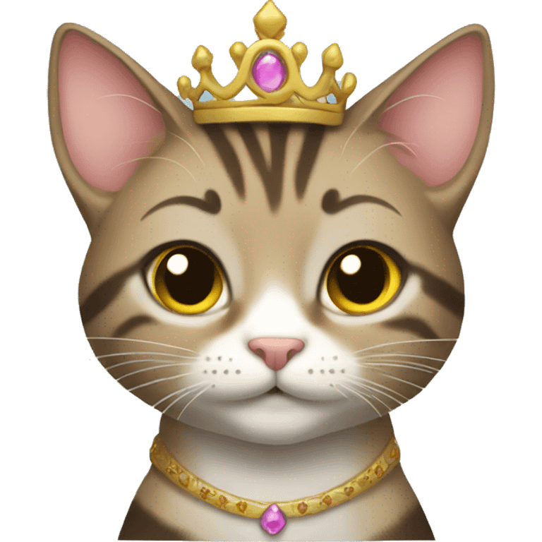 Tabby cat princess emoji