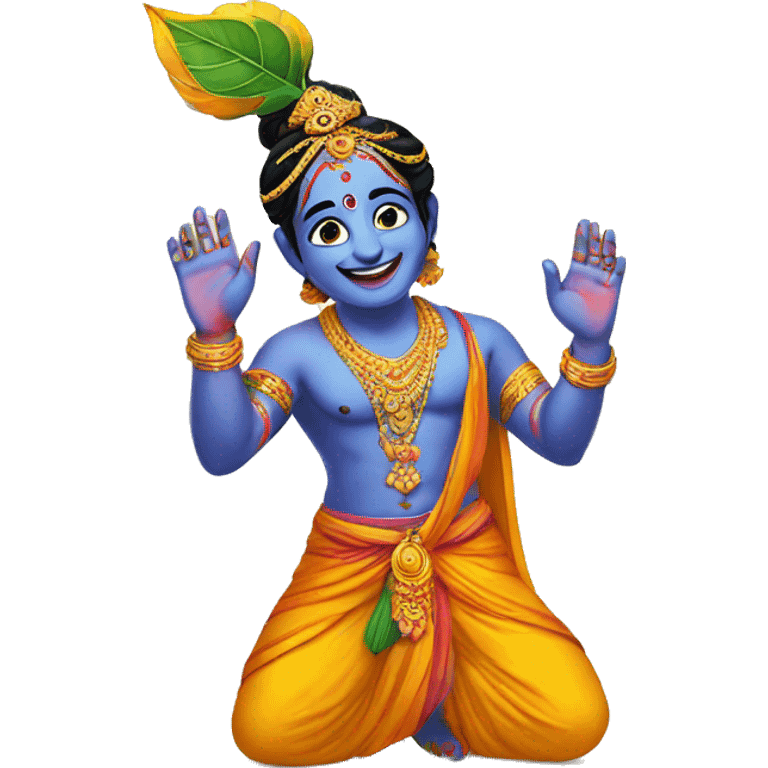 Krishna playing Holi emoji