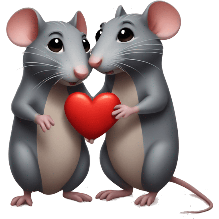 Rats in love emoji