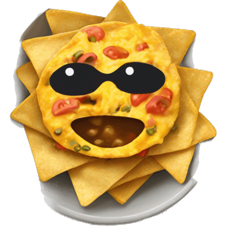 a bowl of loaded nachos without eyes emoji