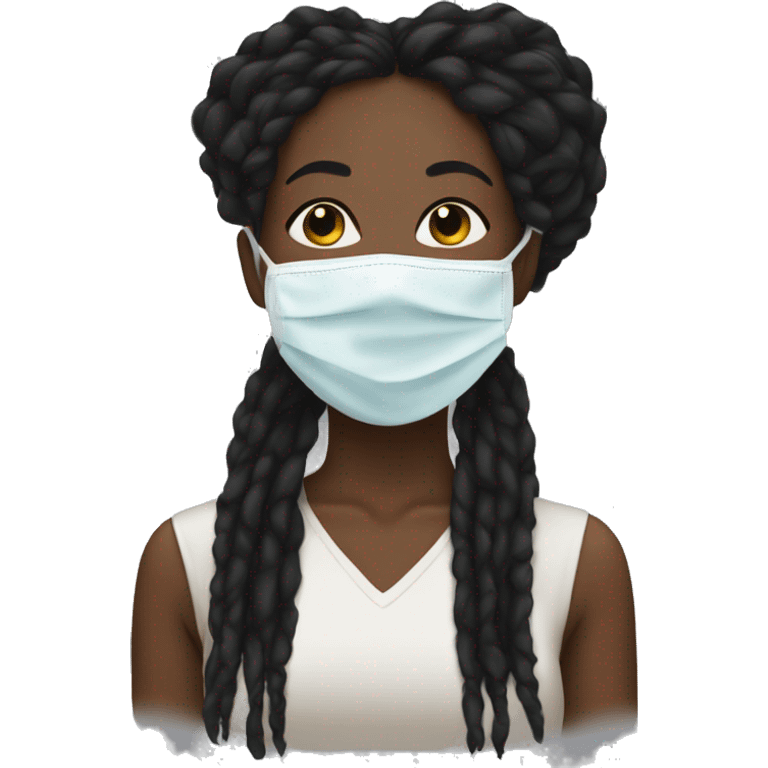 Skincare black woman with a face mask and dreadlocks emoji