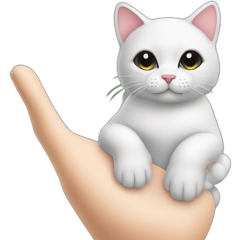 cute cat sit on the palm emoji