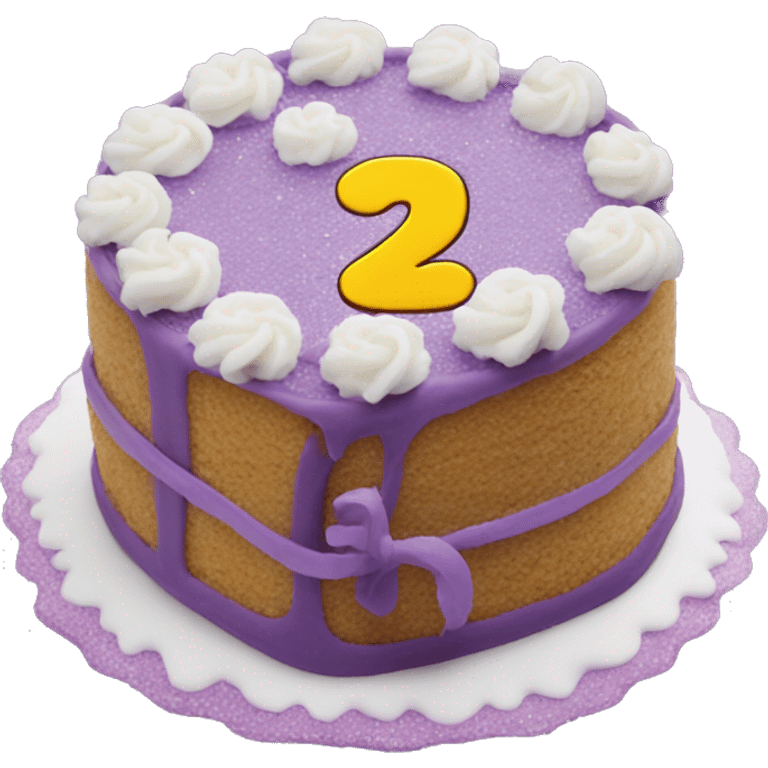 Purple Colored bento birthday with frosting and written on the cake "24" in frosting emoji