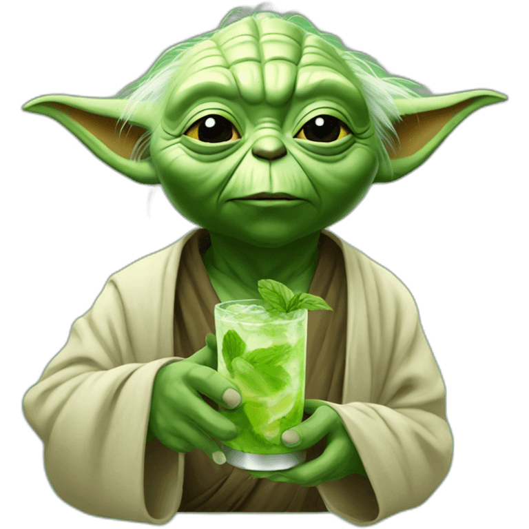 Yoda drinking mojito emoji