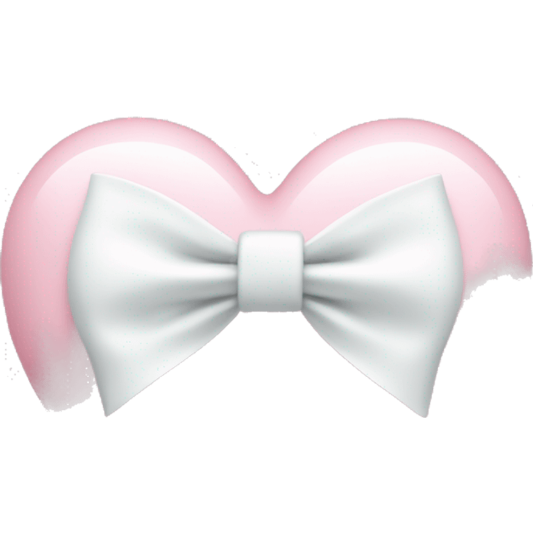 Pastel pink heart with white bow emoji