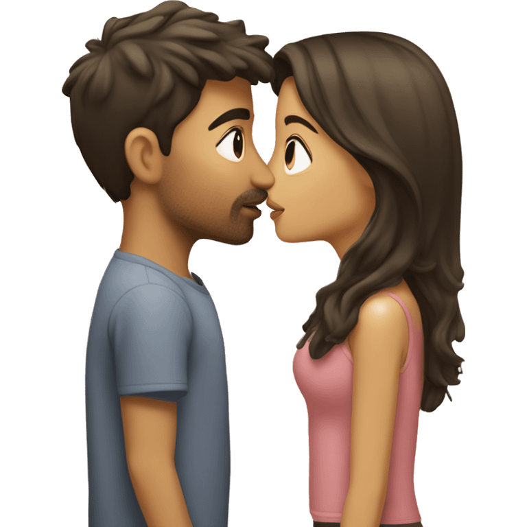 Blonde girl kissing brunette boy emoji