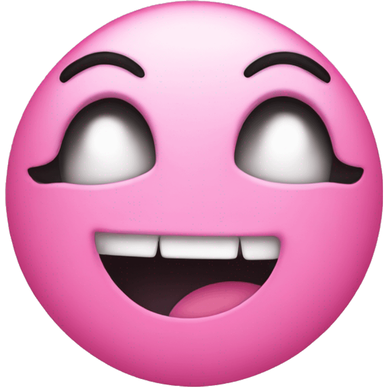 Pink smiley face with lashes  emoji