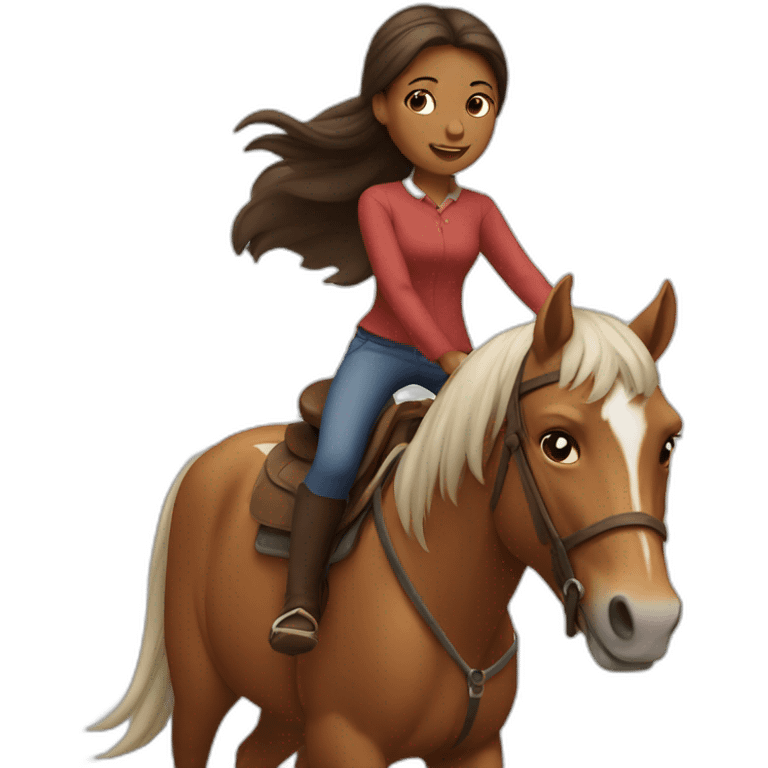 Girl riding a horse emoji