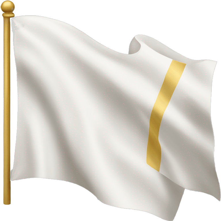 a white flag with one golden stripe in the center emoji