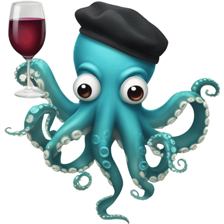 Octopus drinking wine emoji