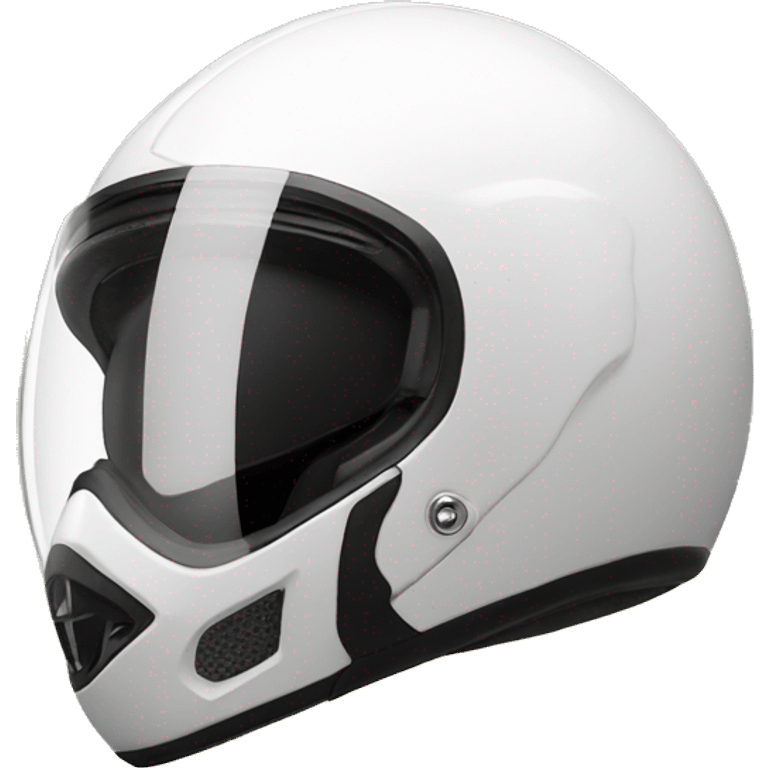 white open face motorcycle helmet on yellow face emoji