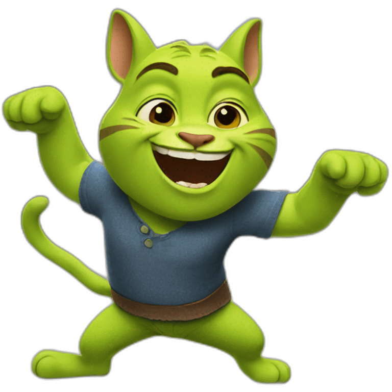 Dancing shrek cat emoji