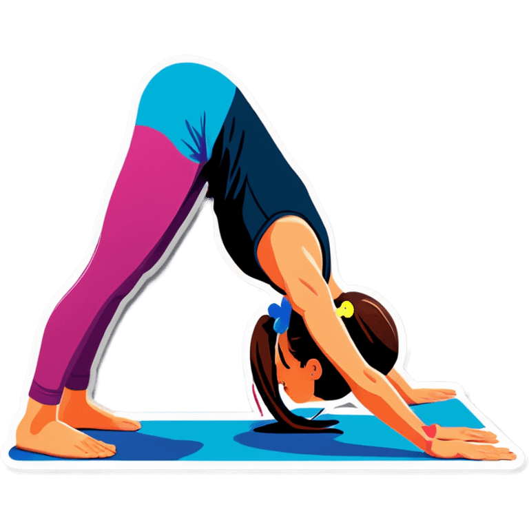 Girl doing downward dog emoji