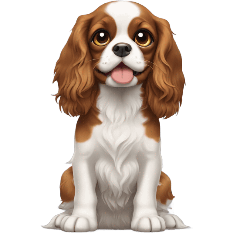 King Charles spaniel puppy begging, emoji