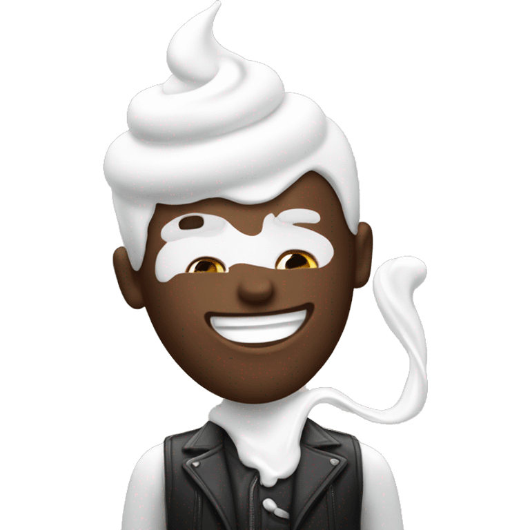 Guy with whip cream on face  emoji