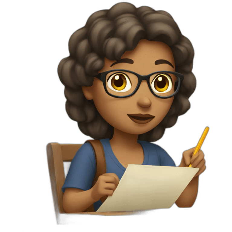 woman writing emoji