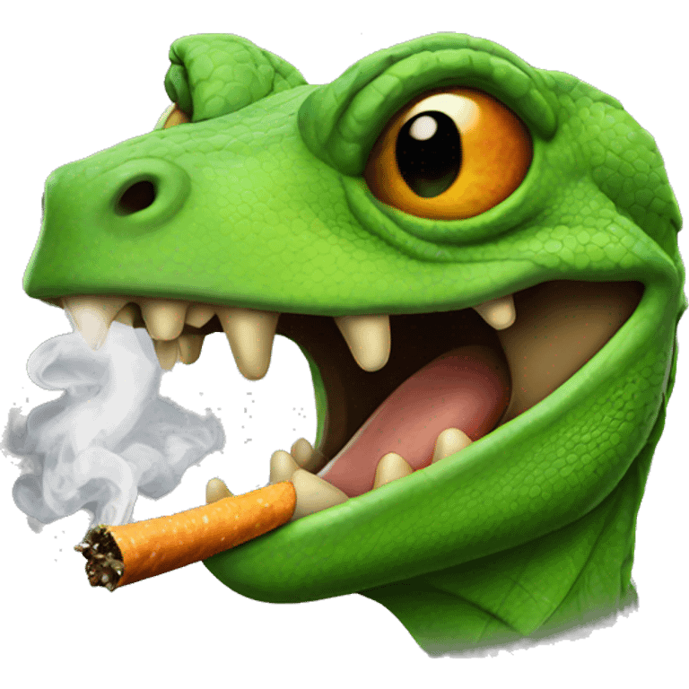 lizard smoking weed emoji