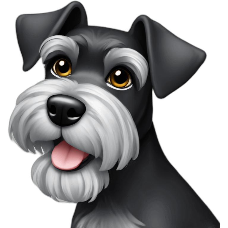 black and silver miniature schnauzer emoji