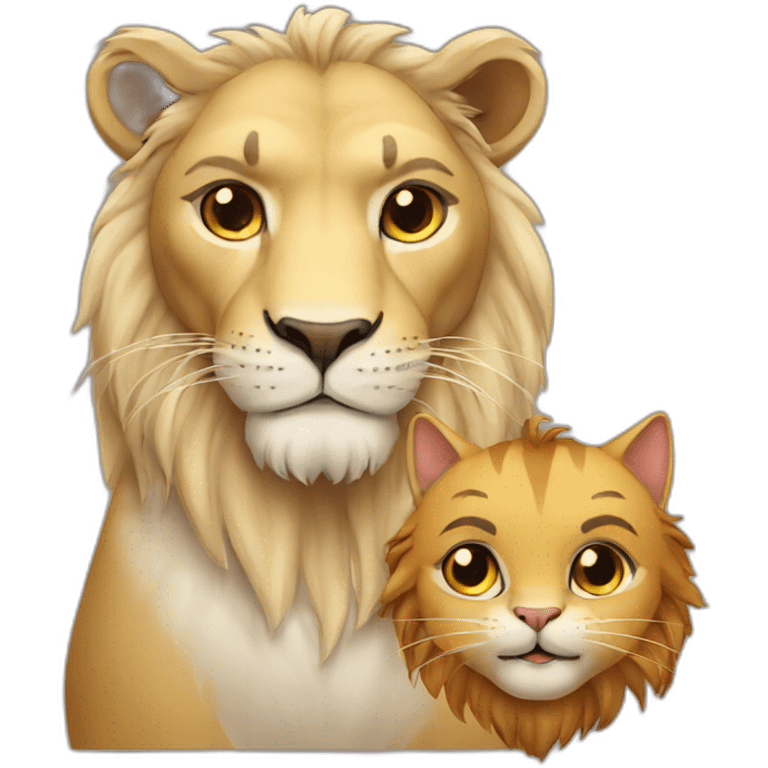 Lion and cat emoji