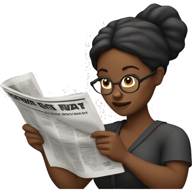 black woman reading newspaper emoji