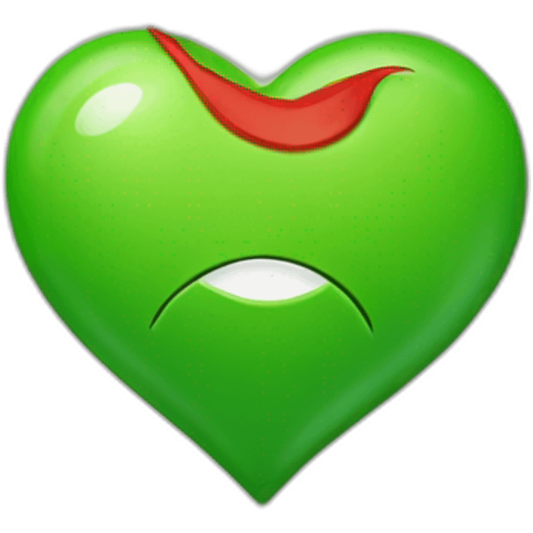 cœur vert et rouge emoji