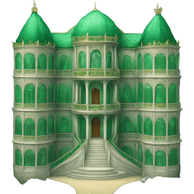 Palace fully made out of emerald emoji