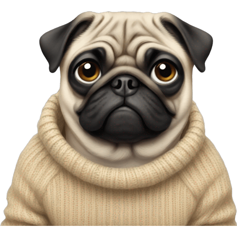 pug in sweater  emoji