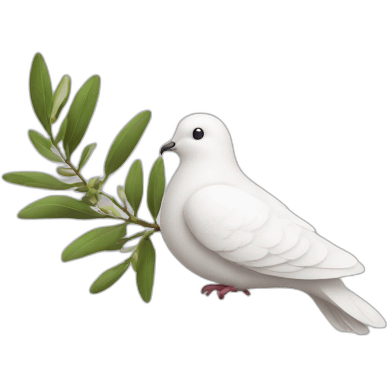 A white dove with an olive branch emoji