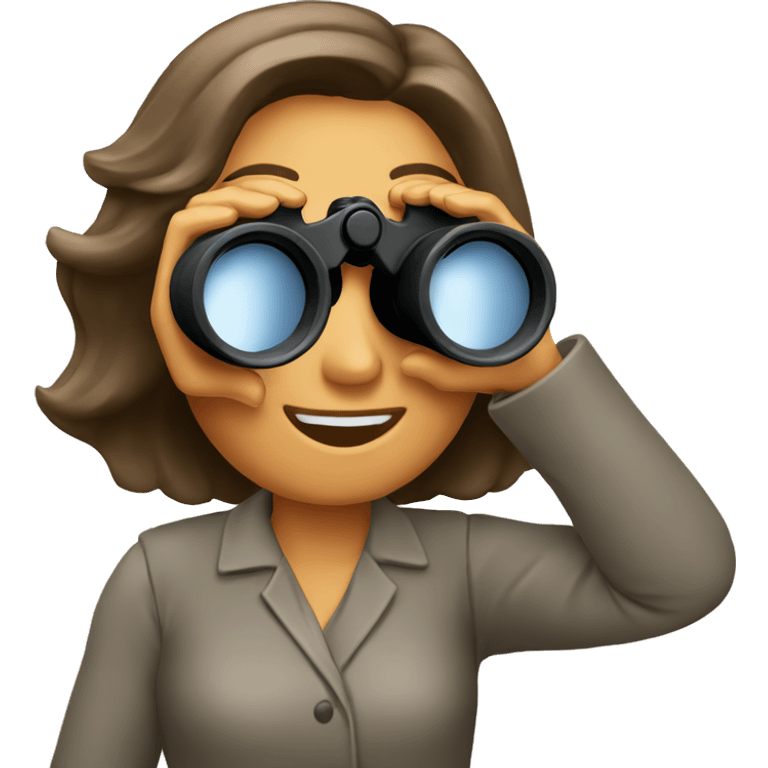 woman binoculars emoji