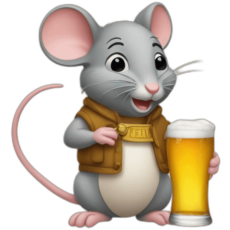 mouse drinking beer emoji