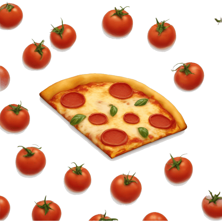 Italian crispy pizza with tomato sauce and mozerella cheese emoji