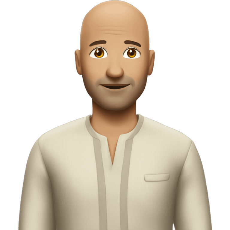 a bald man in naturo clothes emoji