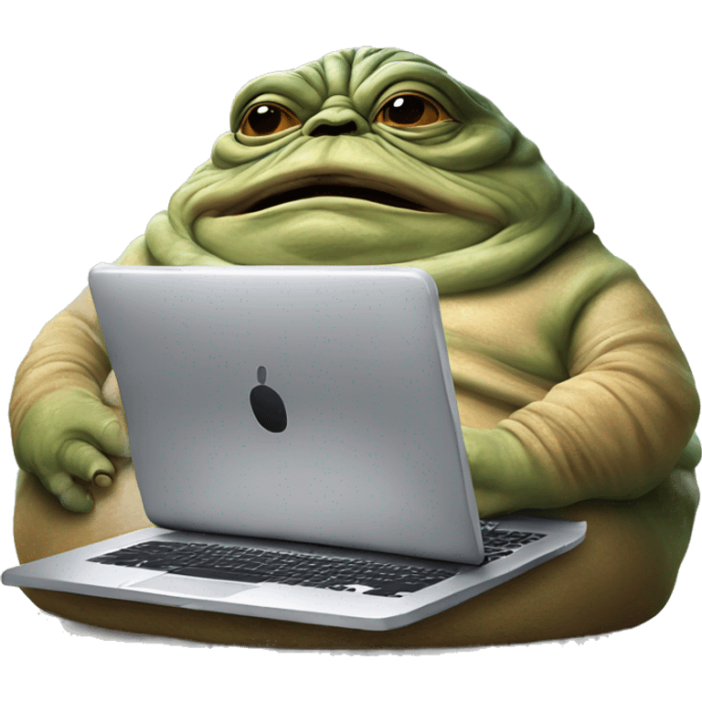 Jabba the Hutt from Star Wars with a laptop emoji