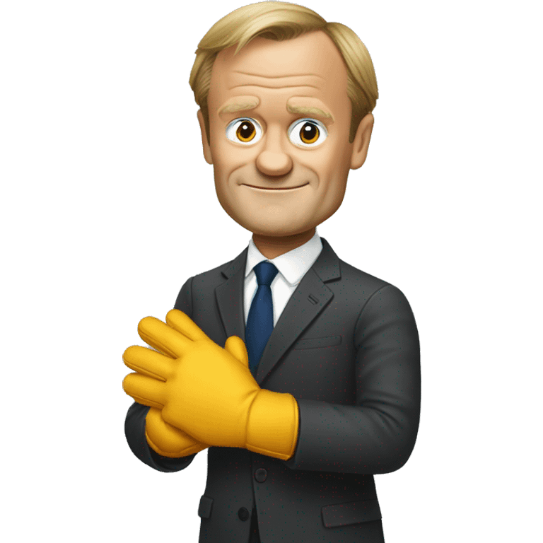 donald tusk wearing gloves emoji