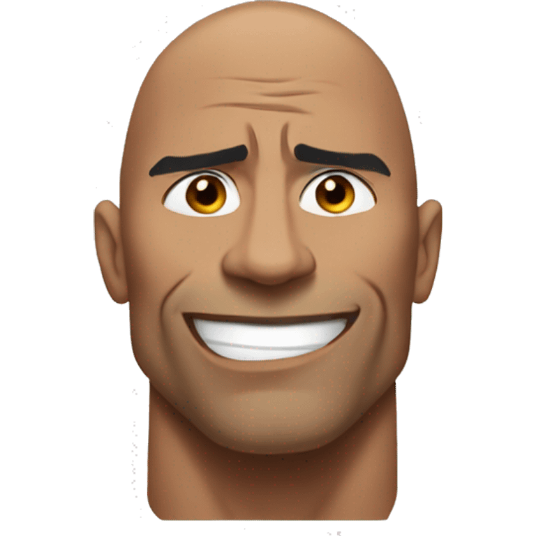 The rock squinting emoji