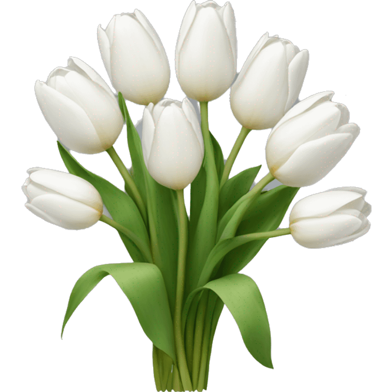 white tulip bouquet  emoji