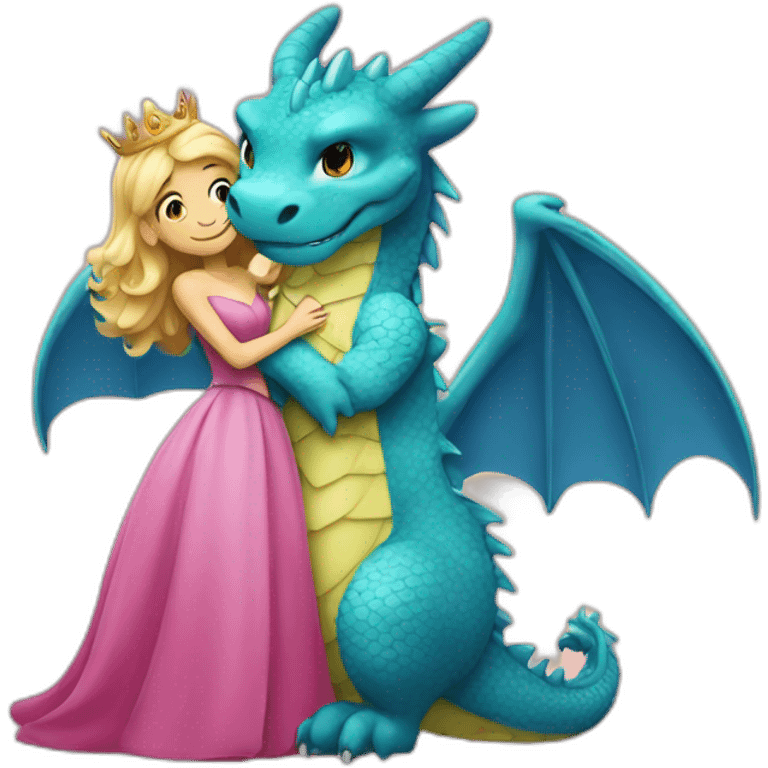 dragon hugging princess emoji