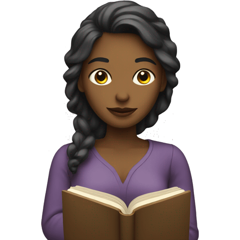 woman with a book emoji