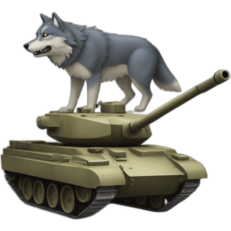 Tank with a wolf emoji