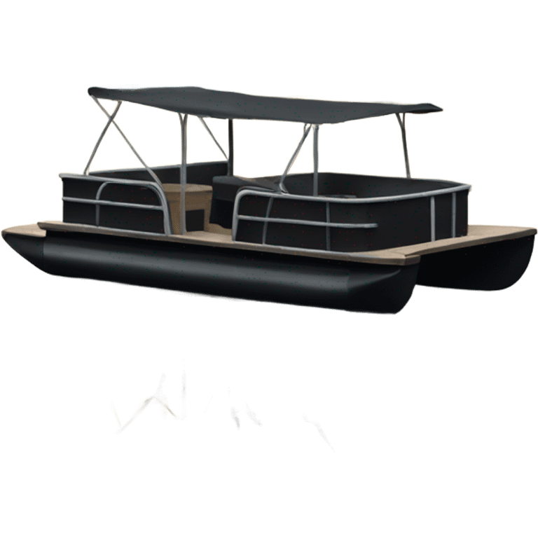  Black pontoon boat on lake emoji