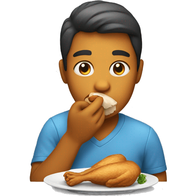 Person eating chicken  emoji