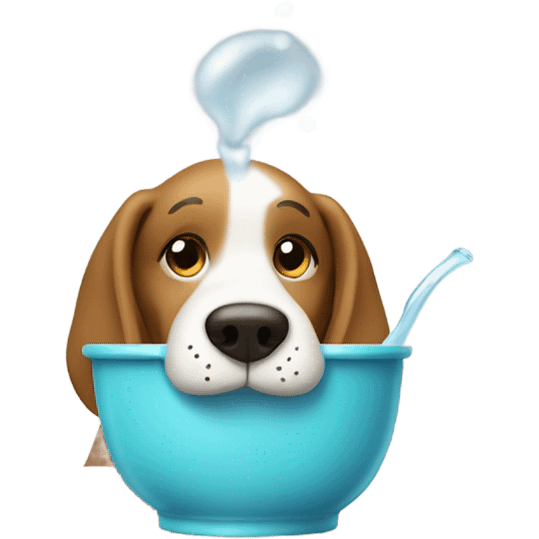 Dog sipping emoji