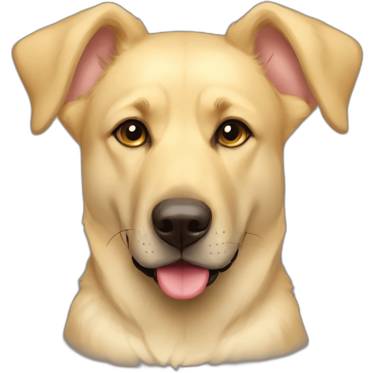 Light yellow lab floppy ears German shepherd face mutt chubby face emoji